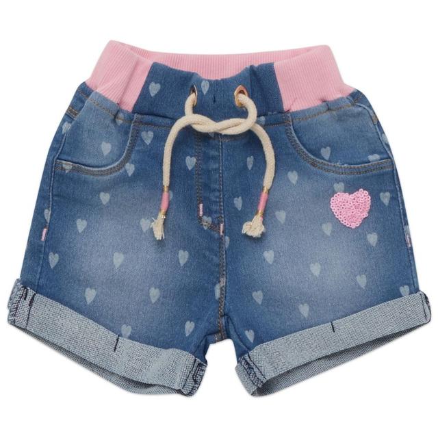 Little Kangaroos - Baby Girl Denim Shorts - Light Blue