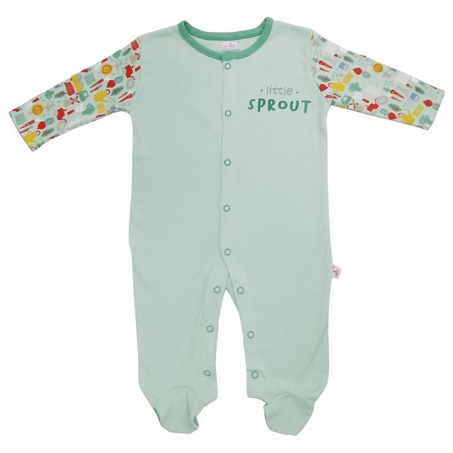 Smart Baby - Baby Boy Footed Sleepsuit - Mild Green