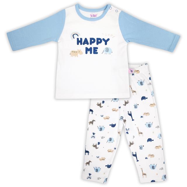 Smart Baby - 2pc-Set - Baby Boy T-Shirt And Pajama Suit - White