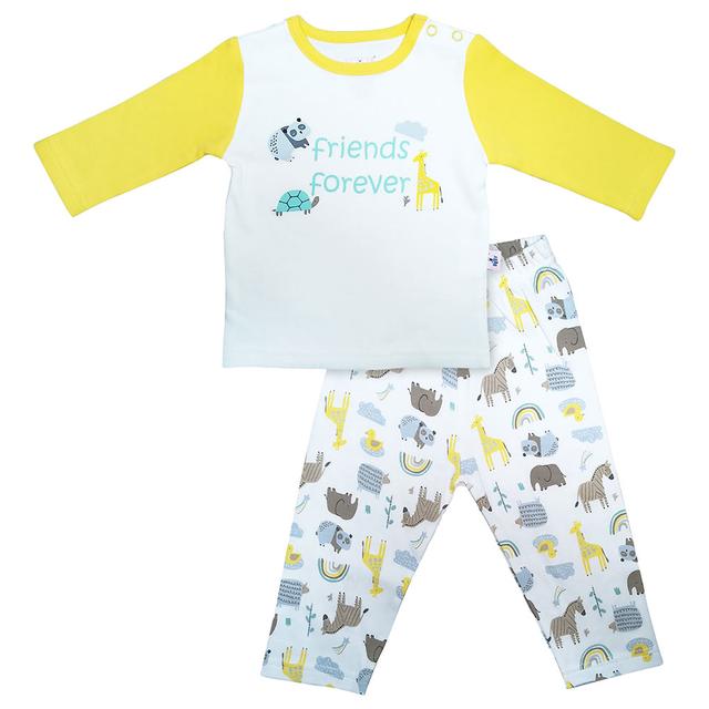 Smart Baby - 2pc-Set - Baby Boy T-Shirt And Pajama Suit - Mustard