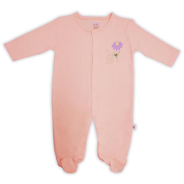 Smart Baby - Baby Girl Footed Sleepsuit - Pink