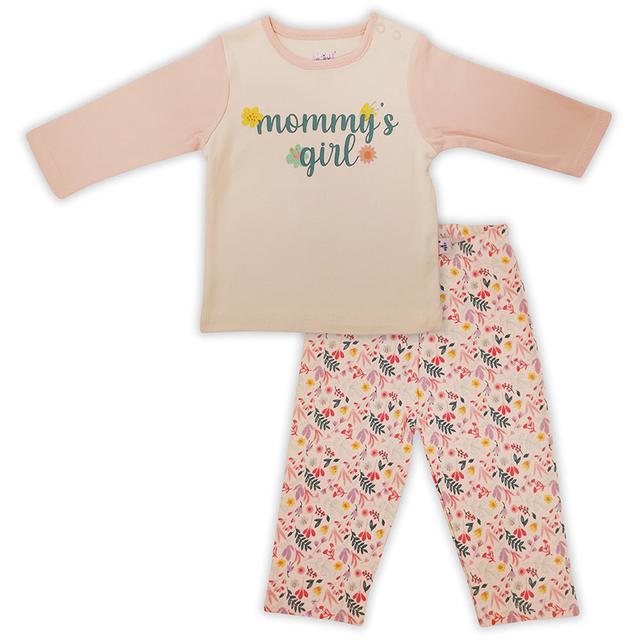 Smart Baby - 2pc-Set - Baby Girl T-Shirt And Pajama Suit - Rose Pink