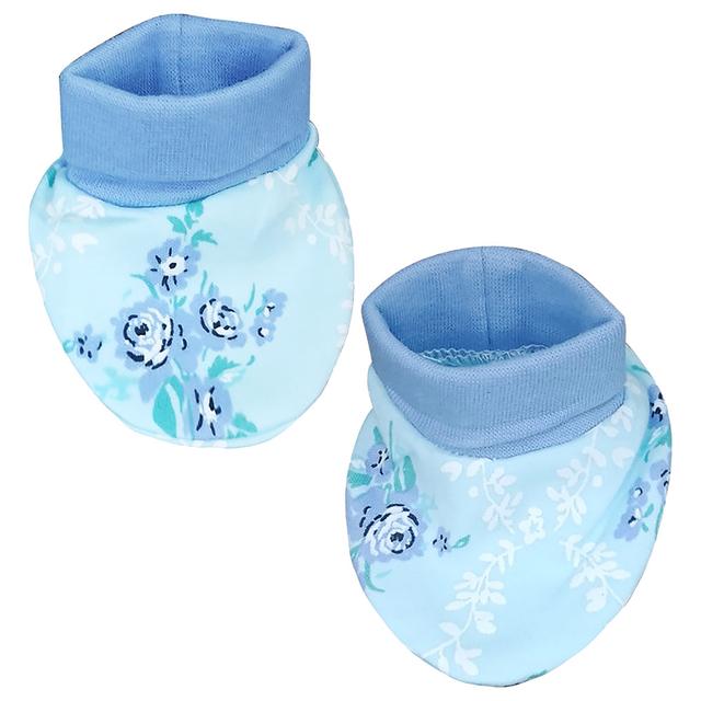 Smart Baby - Baby Girl Printed Booties - Aqua Blue