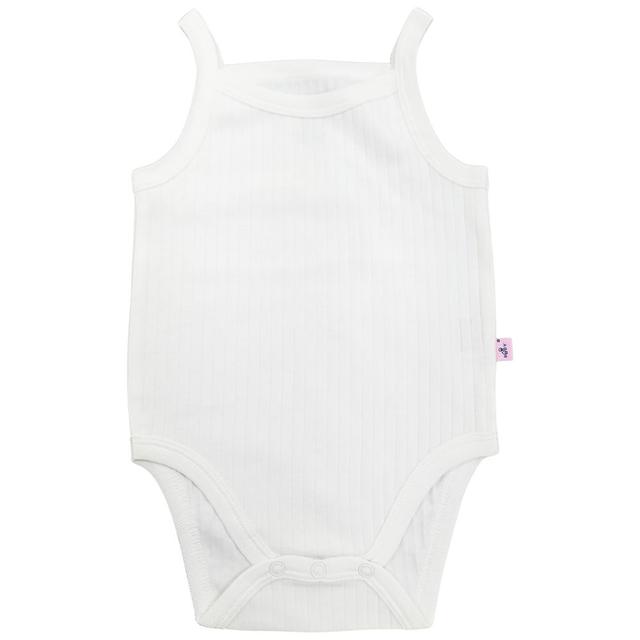 Smart Baby - Girl Sleeveless Organic Bodysuit - White