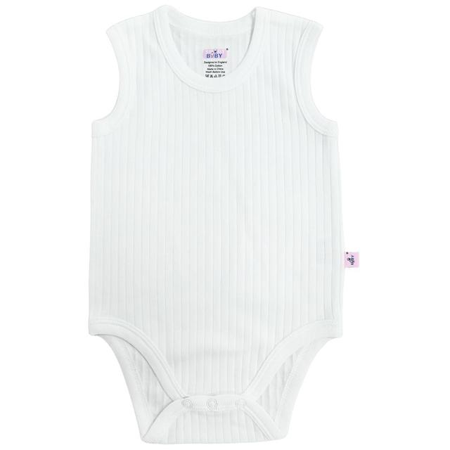 Smart Baby - Boy Sleeveless Organic Bodysuit - White