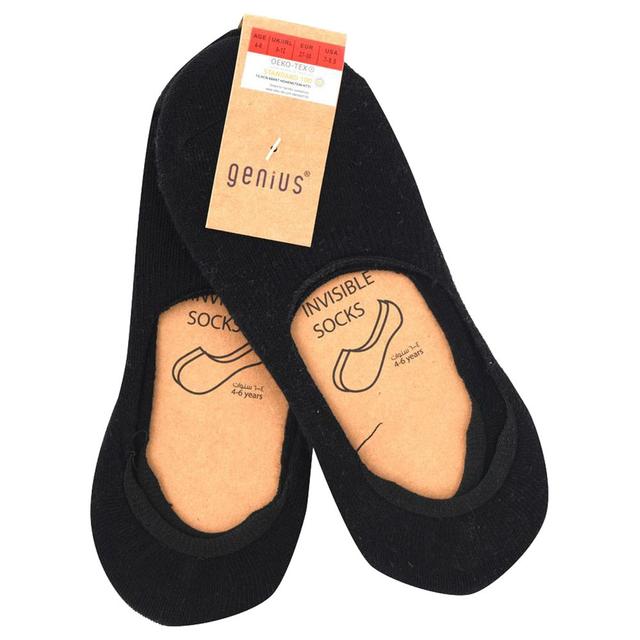 Genius - 2pc-Set - Kids Footies Ankle Socks - Black 