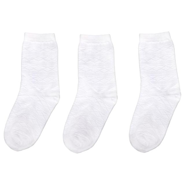 Genius - 3pc-Set - Girls Jaquard Socks - White 