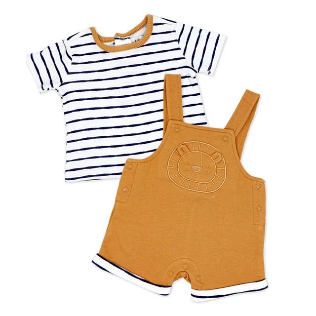 Lily & Jack - 2pc-Set - Baby Boy T-Shirt w/ Dungaree - Brown/White