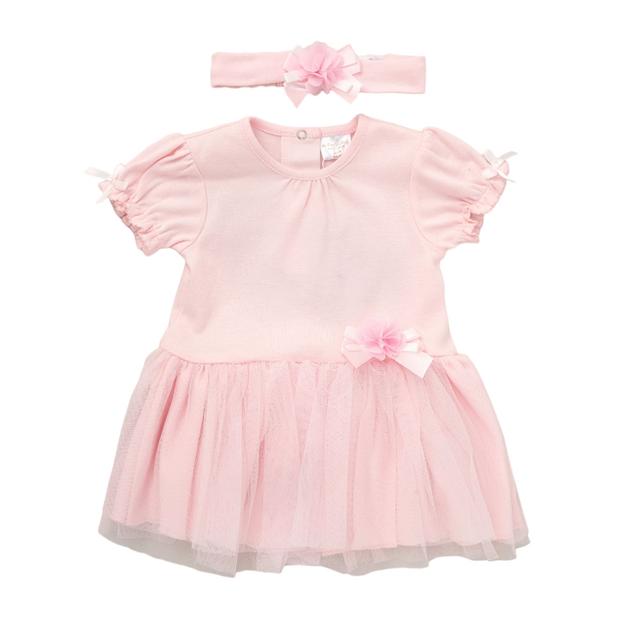 Lily & Jack - 2pc-Set - Baby Girl Dress And Headband - Pink