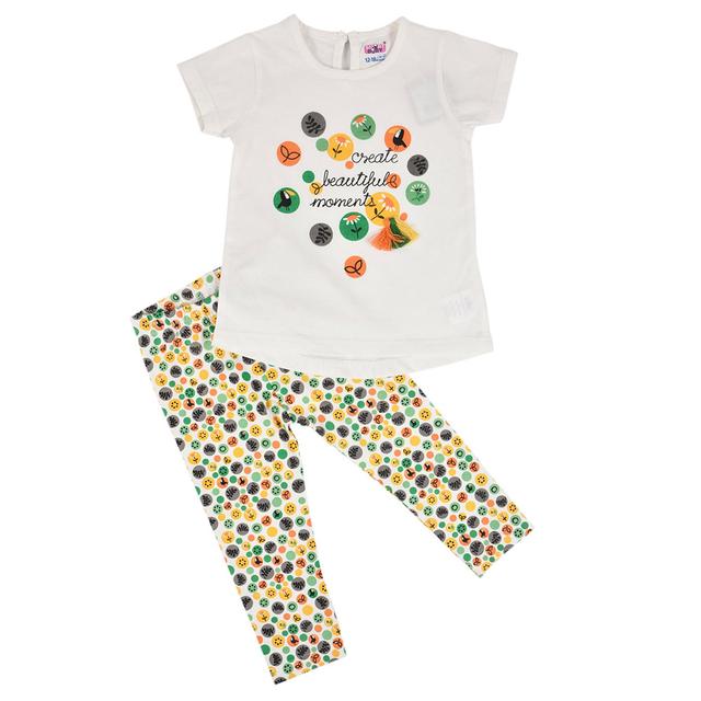 Smart Baby - 2pc-Set - All Over Print Top w/ Leggings - White