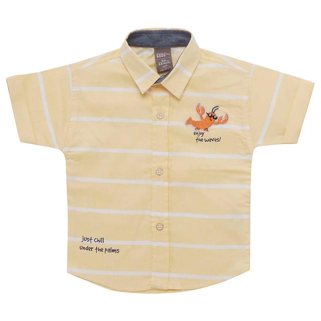 Little Kangaroos - Baby Boy Half Sleeve Striped Shirt - Yellow