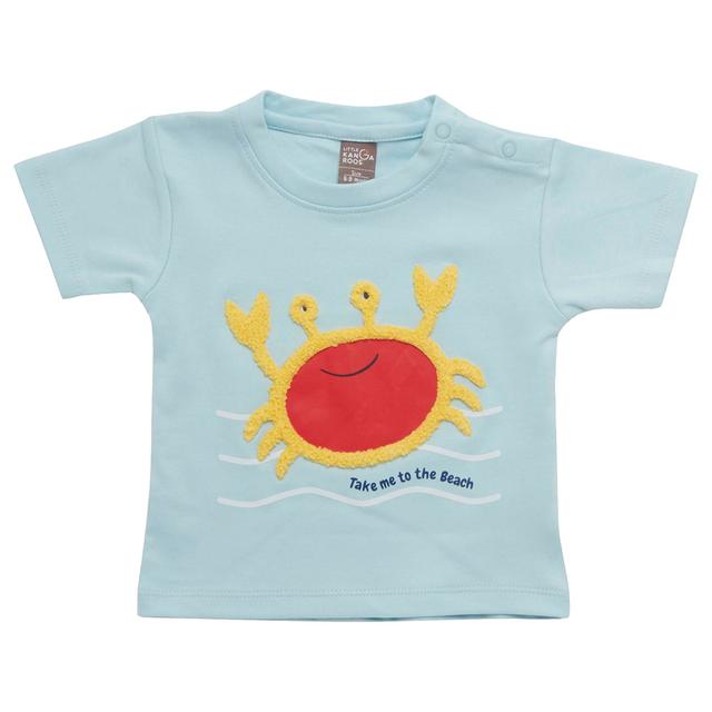 Little Kangaroos - Baby Boy Crab Round Neck T-Shirt - Sky Blue