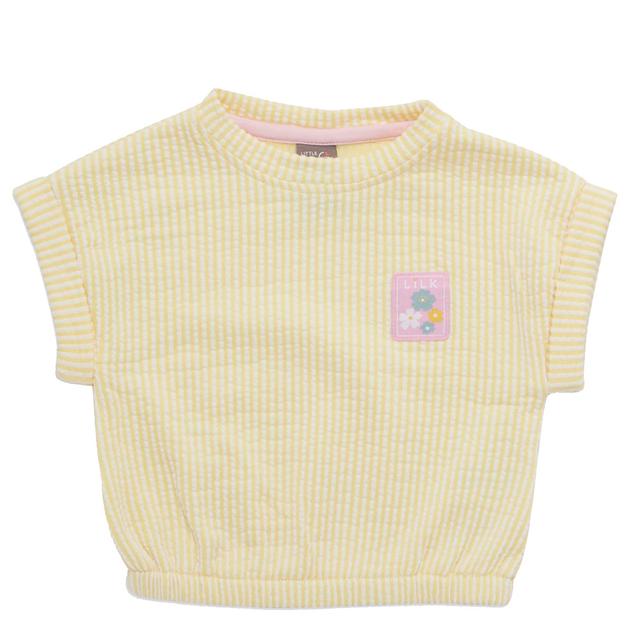 Little Kangaroos - Baby Girl Round Neck Top - Yellow/White