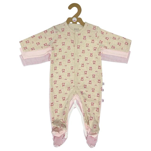 Smart Baby - 3pc-Set - Baby Girl Sleepsuits