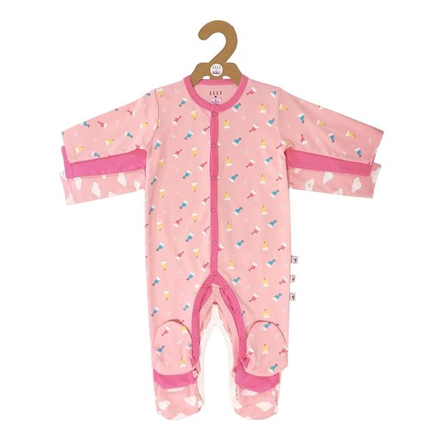 Smart Baby - 3pc-Set - Baby Girl Sleepsuit - Pink