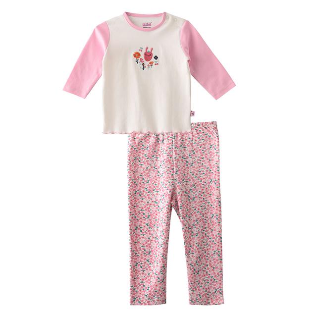 Smart Baby - 2pc-Set - Baby Girl T-Shirt And Pyjama - Pink