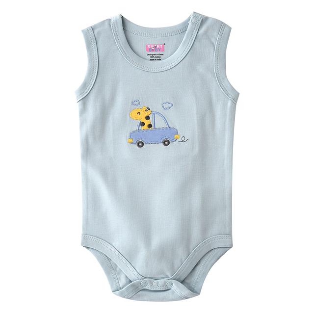 Smart Baby - Baby Boy Sleeveless Bodysuit - Blue