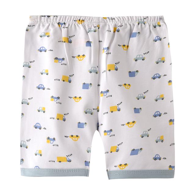 Smart Baby - Baby Boy Vehicle Printed Shorts - White