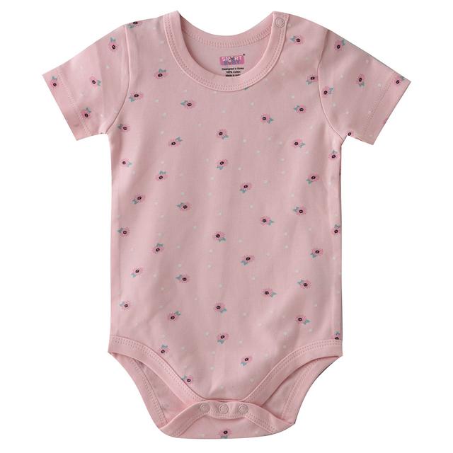 Smart Baby - Baby Girl Half Sleeve Bodysuit - Light Pink