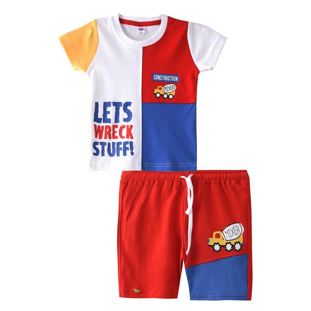 Smart Baby - 2pc-Set - Baby Boy Half Sleeve T-shirt And Bermuda