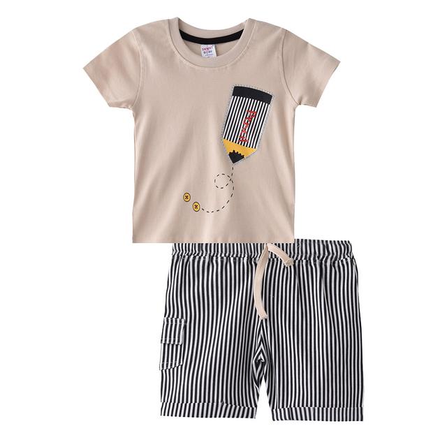 Smart Baby - 2pc-Set - Baby Boy T-shirt And Bermuda - Light Beige