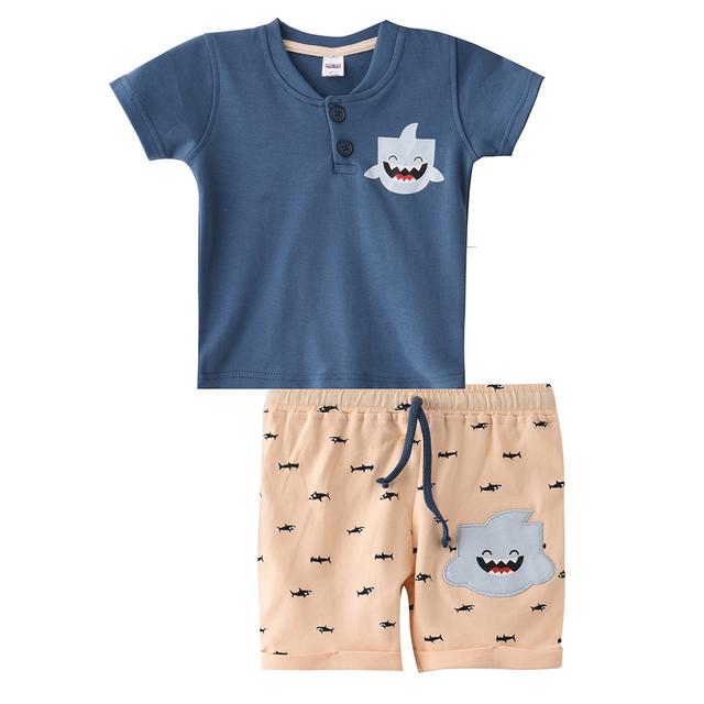 Smart Baby - 2pc-Set - Baby Boy Whale T-Shirt w/ Bermuda Shorts