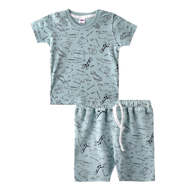 Smart Baby - 2pc-Set - Baby Boy Half Sleeve T-Shirt And Bermuda - Pista