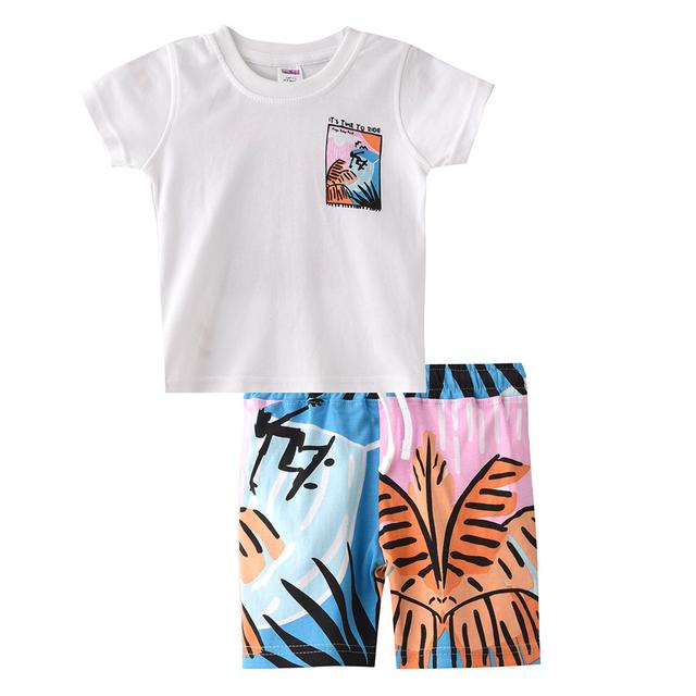 Smart Baby - 2pc-Set - Baby Boy T-Shirt w/ Printed Bermuda Shorts