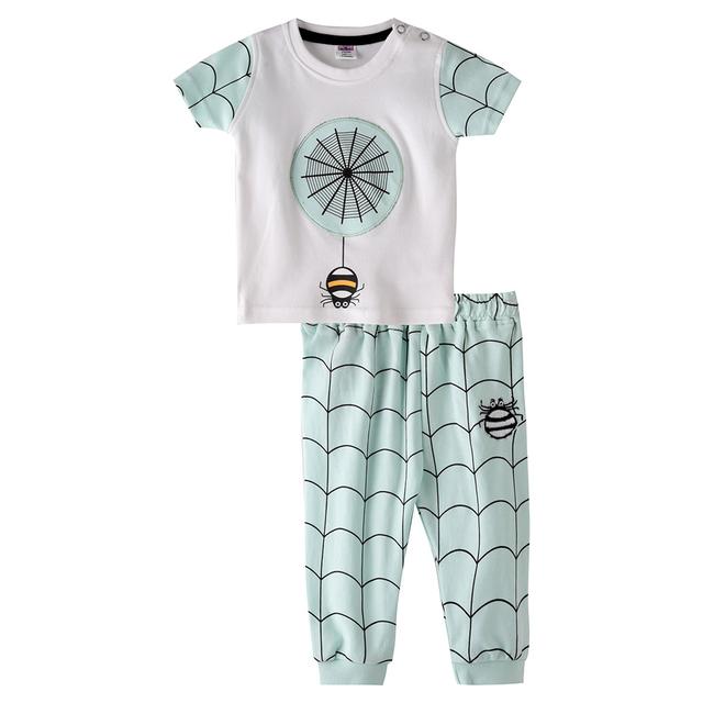 Smart Baby - 2pc-Set - Spider Web T-Shirt w/ Pants - White