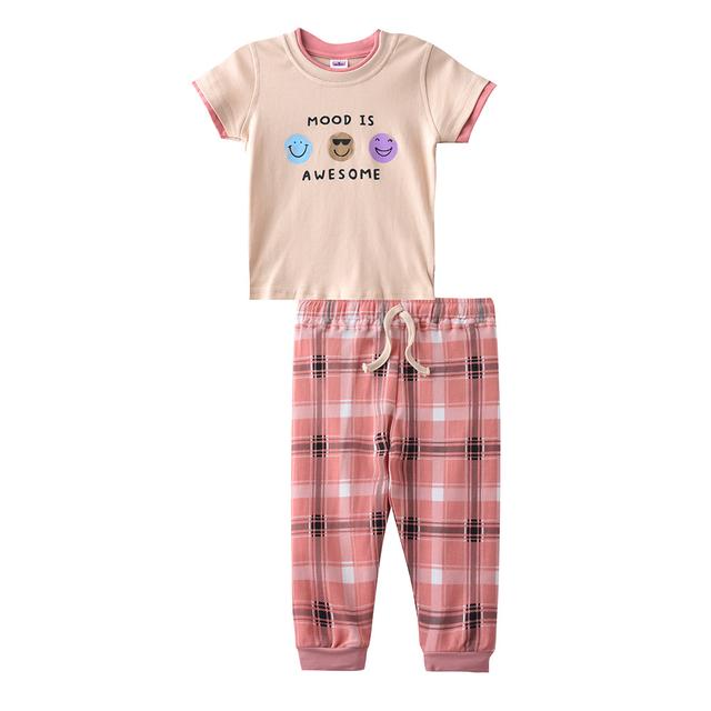 Smart Baby - 2pc-Set - Baby Boy Half Sleeve T-shirt And Pants - Cream/Pink