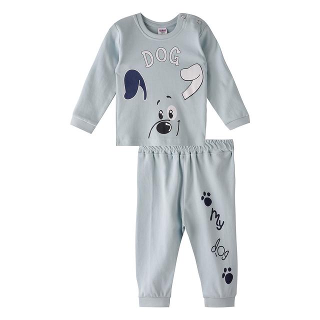 Smart Baby - 2pc-Set - Dog T-Shirt w/ Pants Set - Ice Blue