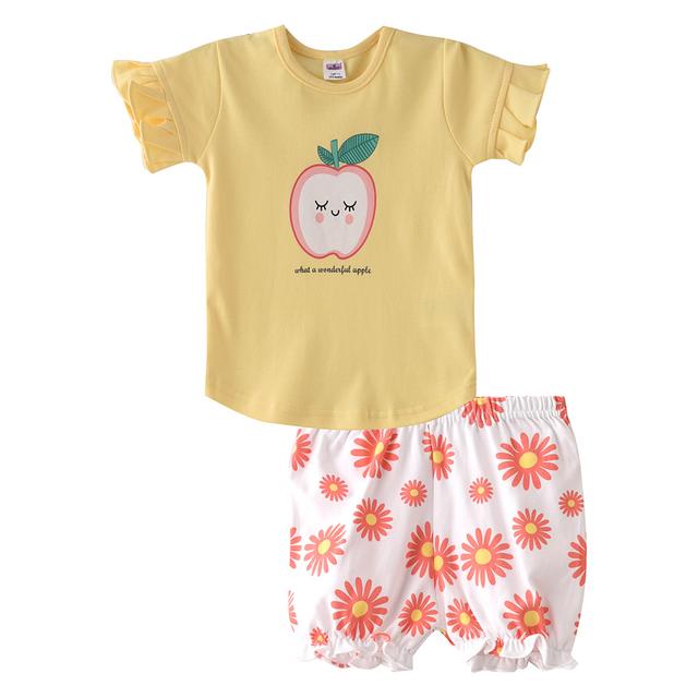 Smart Baby - 2pc-Set - Girl T-Shirt w/ Bloomer - Light Yellow