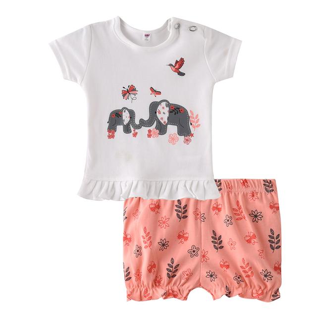 Smart Baby - 2pc-Set - Baby Girl T-Shirt w/ Bloomer - White