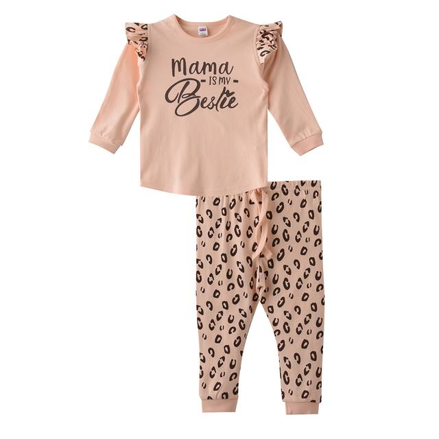 Smart Baby - 2pc-Set - Baby Girl Full Sleeves T-Shirt And Joggers - Peach