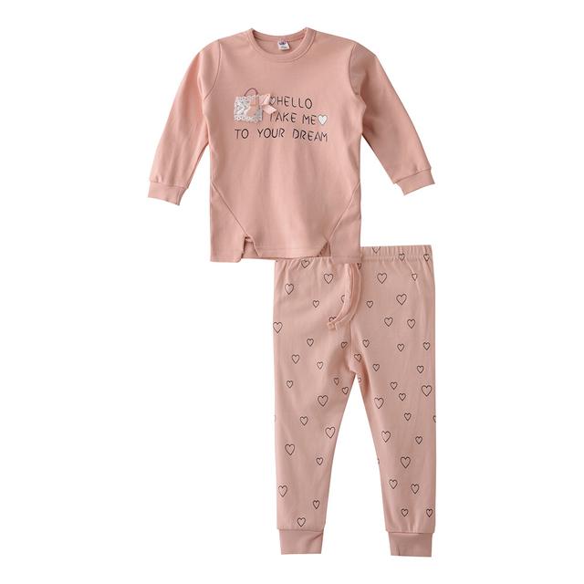 Smart Baby - 2pc-Set - Baby Girl T-Shirt And Pants - Light Peach