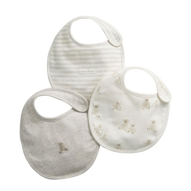 Mamas & Papas - 3pc-Set - Teddy Bear Bibs