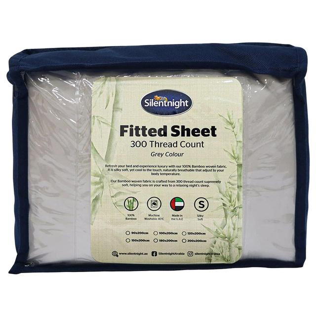 Silentnight - Bamboo Fitted Sheet - Grey - 150 x 200 cm