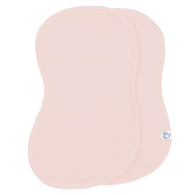 Me - Crinkle Muslin Organic Shaped Burp Towel - Blush - 2 Pcs