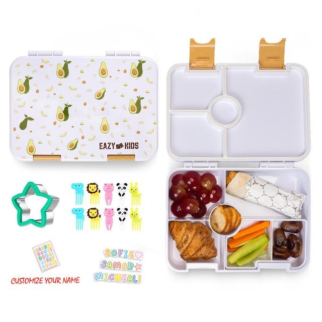 Eazy Kids - Bento Lunch Box w/ Sandwich Cutter Set - Avocado