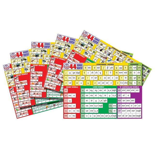 TTS - 44 Sounds Phonics Desktop Mats - Pack of 6