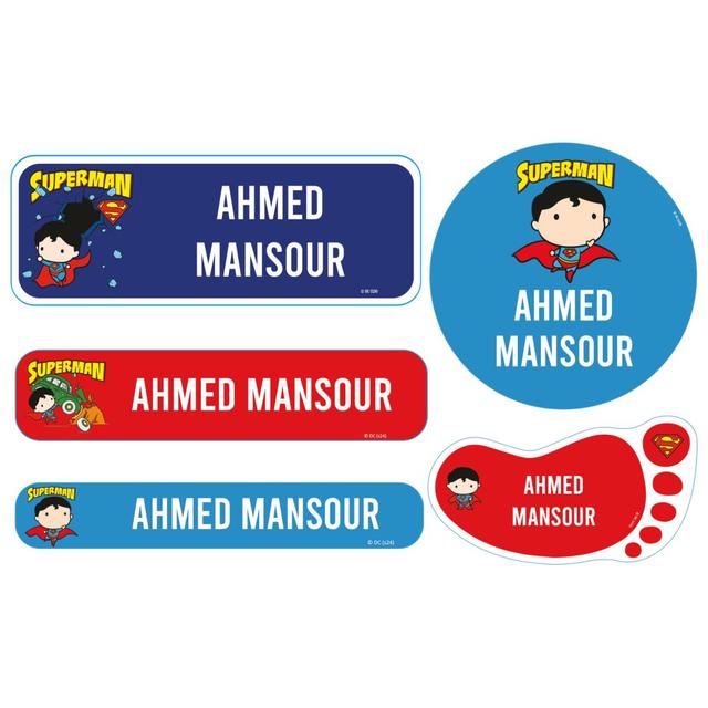 Essmak - Personalised Baby Superman Labels - 74pcs