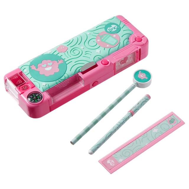 Tinc - Mintee Filled Compartment Pencil Case - Green/Pink