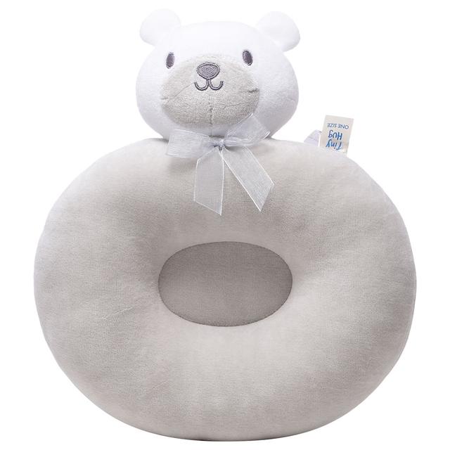 Tiny Hug - Newborn Soft And Breathable Baby Bear Flat Pillow - Grey