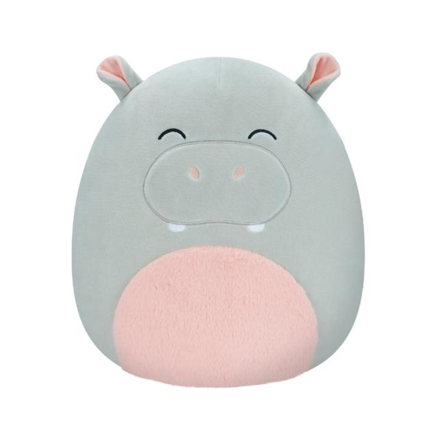 Squishmallows - Harrison Hippo w/ Pink Fuzzy Belly Plush Toy - Grey - 12-Inch