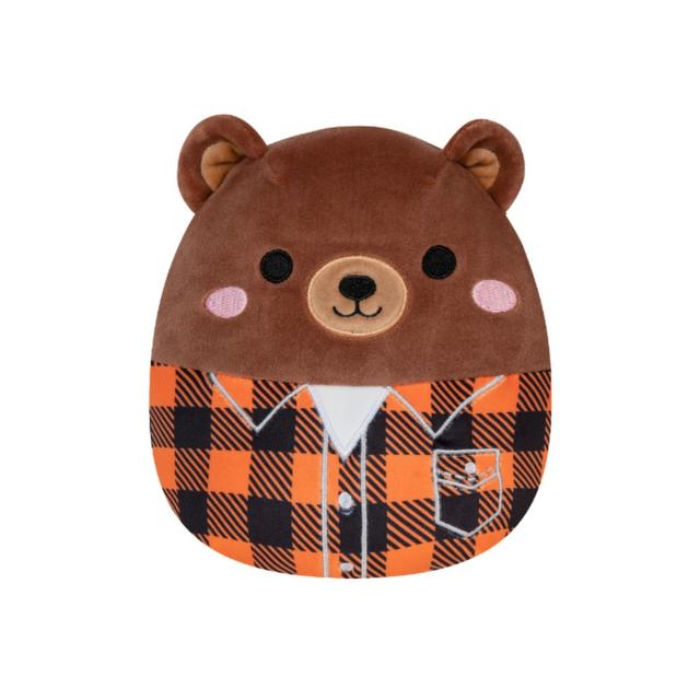 Squishmallows - Omar Bear w/ Plaid Jacket Plush Toy - Brown - 7.5-Inch