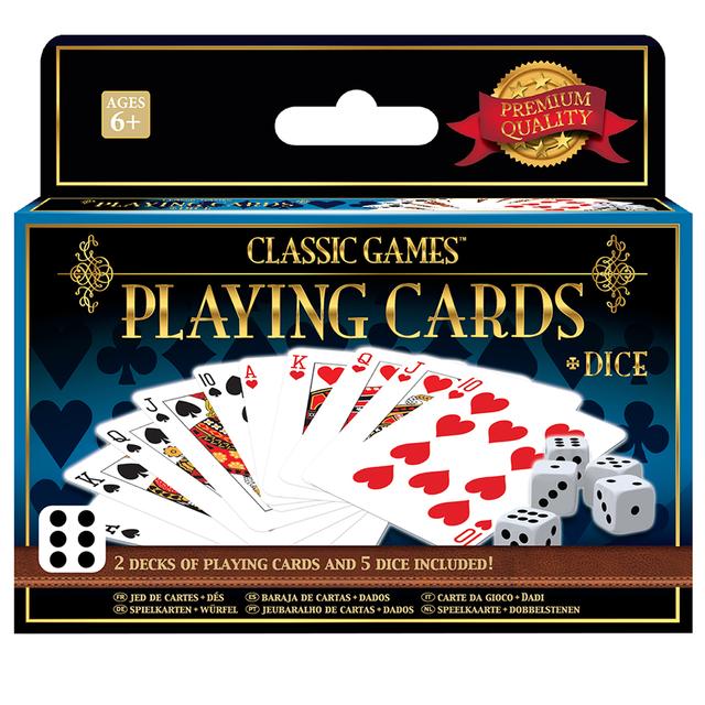 Merchant Ambassador - Classic Games - 2 Decks Playing Cards & 5 Dice