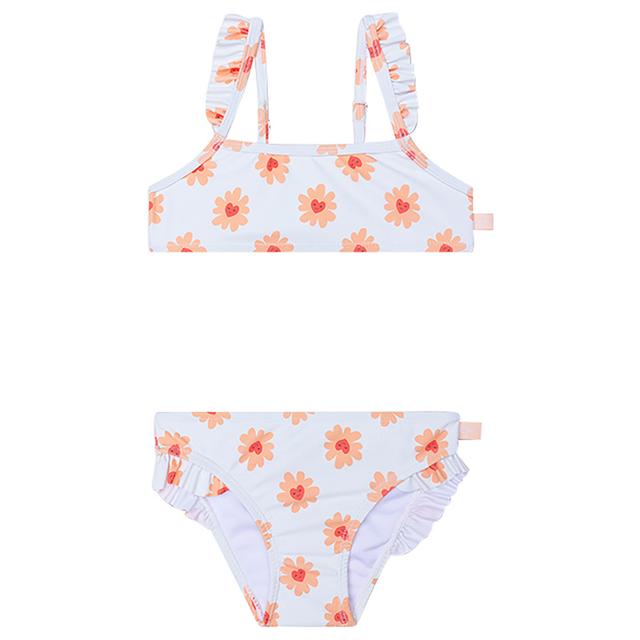 Swim Essentials - 2Pc-Set - Flower Hearts All Over Girls Bikini - White