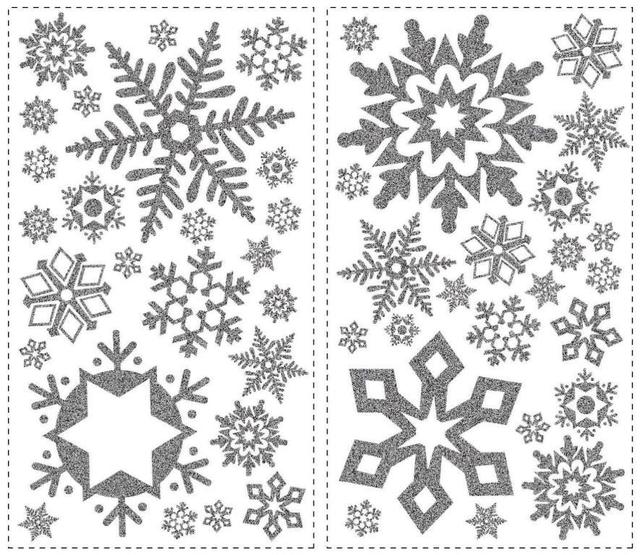 Room Mates Glitter Snowflakes Wall Decals