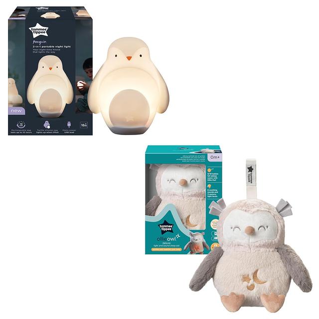 Tommee Tippee - Penguin 2-in-1 Nursery Night Light w/ Ollie The Owl Sleep Aid