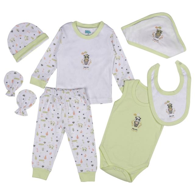 Babies Basic - 7pc-Set - Unisex 100% Cotton Gift Set - Green